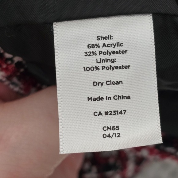 Talbots Jacket Womens 24W Red‎ Black Full Zip Long Sleeve Lined Career Preppy - Picture 7 of 13